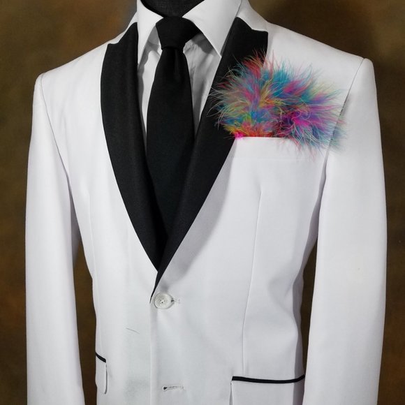 New - Genuine Marabou Feather Pocket Square Insert - Picture 6 of 6